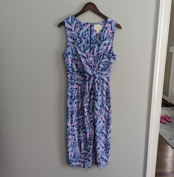NEW Lilly Pulitzer Odella V-Neck Midi Dress 8 Star Gazing $188 - Picture 5 of 5